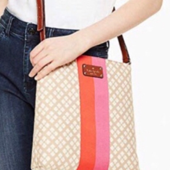 kate spade Handbags - kate spade Classic Stucco Signature Victoria Large Crossbody